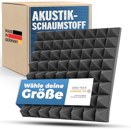 saarschaum • Akustikschaumstoff 100x50x7cm • Pyramidenschaumstoff Schallschutz • Noppenschaumstoff • Akustikpaneele zur Schalldämmung von saarschaum