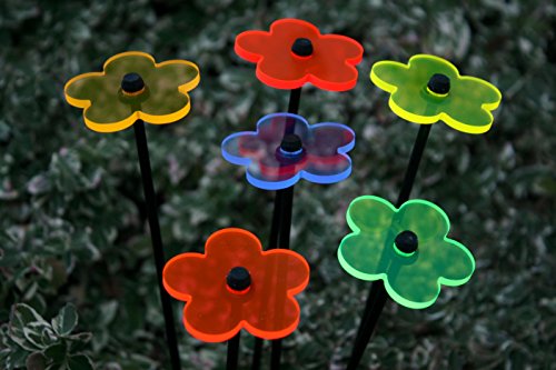 sabro-design 6er Set Ø5cm Leuchtblumen Nr.1 Sonnenfänger Gartenstecker von sabro-design