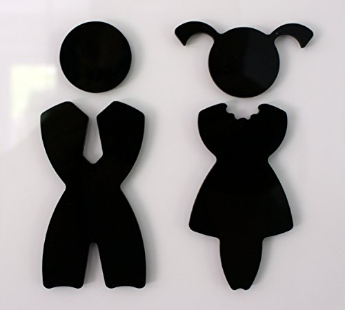 WC Schild Damen Bad Herren Toilette Schilder schwarz Gäste acryl Toilettenschild hochglanz WC Schild Damen Bad Herren Toilette Schilder schwarz Gäste acryl Toilettenschild hochglanz von sabro-design