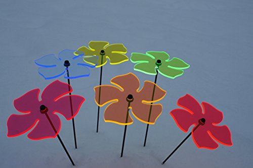 sabro-design 6er Set Ø12cm Leuchtblumen Nr.2 Sonnenfänger Gartenstecker Stab 40cm von sabro-design