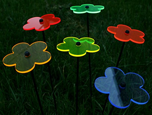 sabro-design 6er Set Ø12cm Leuchtblumen Nr.1 Sonnenfänger Gartenstecker Stab 100cm von sabro-design