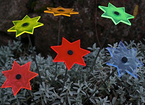 sabro-design 6er-Set Sterne Sonnenfänger Ø7cm Stab 40cm Weihnachten Weihnachtsstern von sabro-design