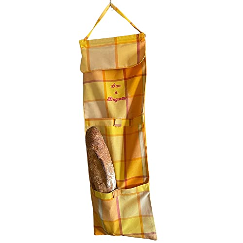 SACASAC ® Baguette-Tragetasche, kariert, 66 x 22 cm, 100% Baumwolle von sac a sac