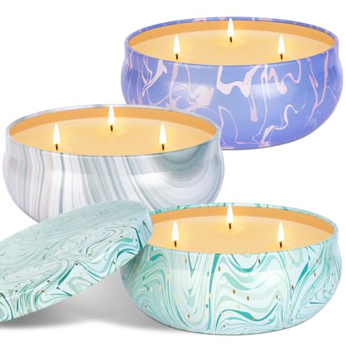 Citronella Kerze Outdoor, 3 x 255g Outdoor Kerzen in Dose,Natürliche Sojawachs Zitronella Kerzen, Citronella Kerzen Draußen, Zitronen Kerzen für Garten Camping Picknick Pool,Kerzen Geschenksets von sacemontic