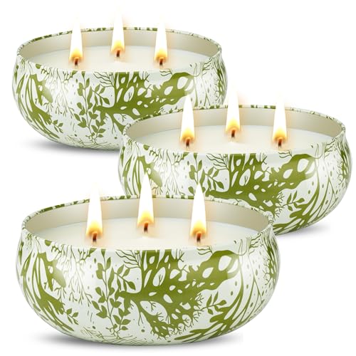 Citronella Kerze Outdoor Drinnen, 36OZ Natürliches Sojawachs Duftkerzen,240 Std Draußen Kerzen, Groß Zitronella Kerze für Camping, Garten, Hause, Hotel, Duftkerzen Kerzen Set Geschenke (Grün) von sacemontic
