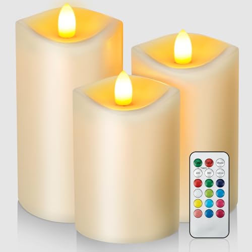 LED Kerzen, Flammenlose LED Kerzen mit Timerfunktion, 3 Stück LED Teelichter mit Fernbedienung, Batteriebetriebener Kerzen mit 18-Tasten-Fernbedienung, Simulierte Elektrische Kerzen für Weihnachtsdeko LED Kerzen, Flammenlose LED Kerzen mit Timerfunktion, 3 Stück LED Teelichter mit Fernbedienung, Batteriebetriebener Kerzen mit 18-Tasten-Fernbedienung, Simulierte Elektrische Kerzen für Weihnachtsdeko von sacemontic