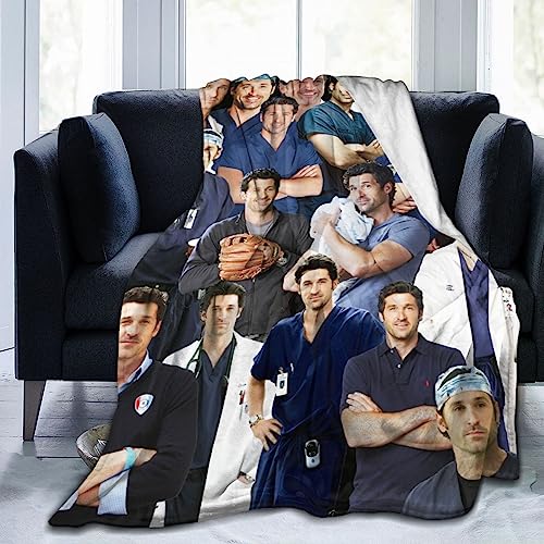 sacjvoek Decke Derek Shepherd Weiche und bequeme Woll-Fleece-Überwurfdecken für Sofa, Büro, Auto, Camping, Yoga, Reisen, Heimdekoration, gemütlich, Plüsch, Stranddecke, Geschenk von sacjvoek