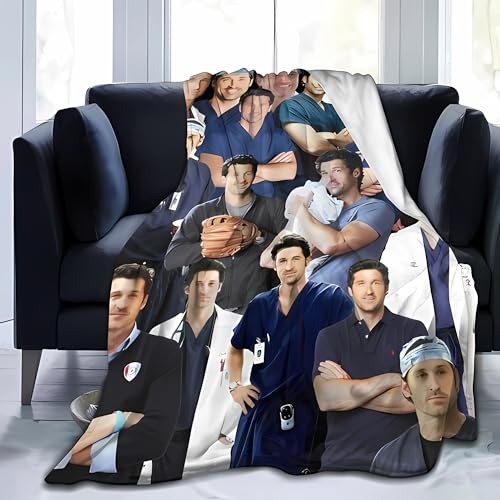 sacjvoek Decke Derek Shepherd Weiche und bequeme Woll-Fleece-Überwurfdecken für Sofa, Büro, Auto, Camping, Yoga, Reisen, Heimdekoration, gemütliche Plüsch-Stranddecke, Geschenk von sacjvoek