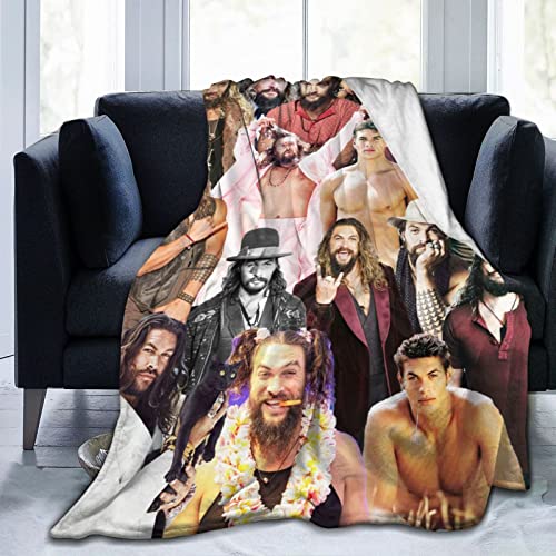 sacjvoek Decke Jason Momoa Weiche und bequeme Woll-Fleece-Überwurfdecken für Sofa, Büro, Auto, Camping, Yoga, Reisen, Heimdekoration, gemütlich, Plüsch, Stranddecke, Geschenk von sacjvoek