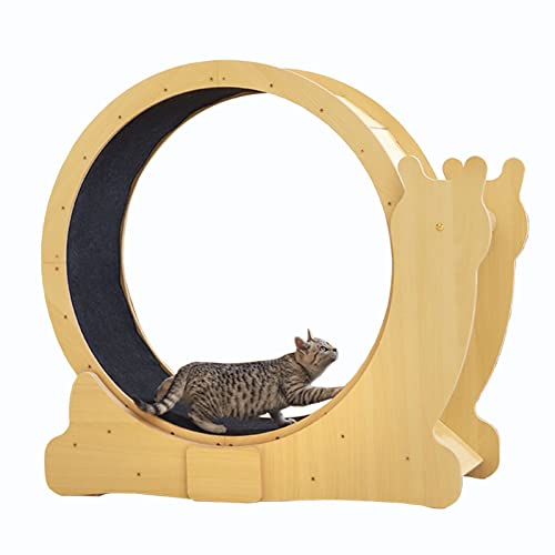 Holz mit Schloss, Indoor-Katzen-Übungsrad, haustierfreundliches Katzenlaufband, leise drehendes Katzen-Fitness-Gewichtsverlustgerät (Innendurchmesser) von saditesdk
