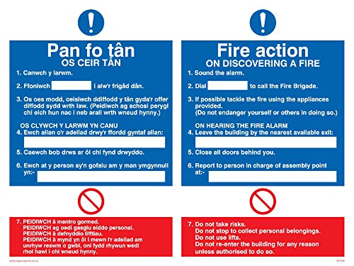 Viking Schilder mf938-a5l-v Pfanne FO/Schild "Fire Action Rules, Vinyl, 150 mm H x 200 mm W von Viking Signs