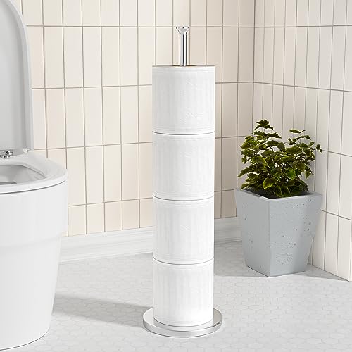 Toilettenpapierhalter stehend - Toilettenpapier Lagerhalter für 4-6 Ersatzrollen - Badezimmer Toilettenrollspender von saffruff