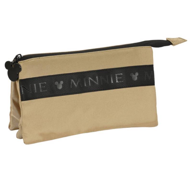 safta Papierscheren Dreifaches Mehrzweck-Etui Minnie Mouse Premium Beige (22 x 12 x 3 cm) von safta