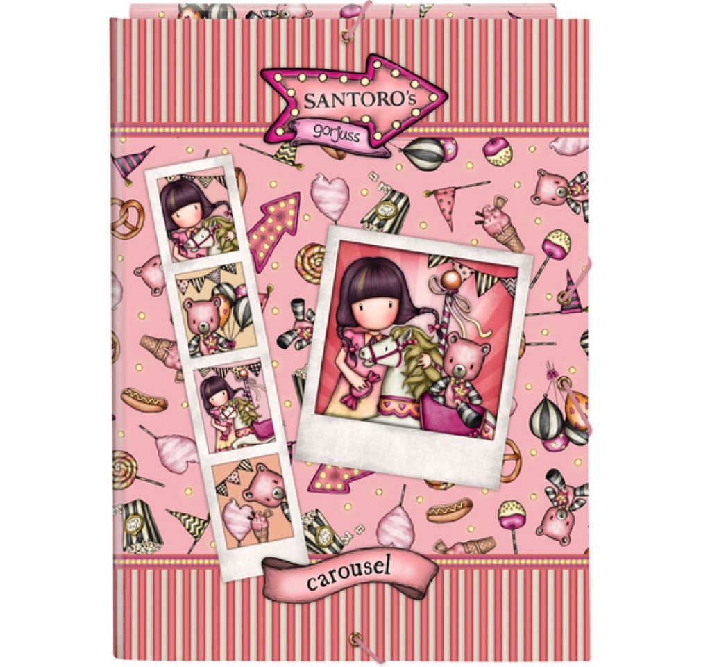 safta Papierscheren Faltblatt Gorjuss Carousel Lachsfarben A4 (26 x 33.5 x 2.5 cm) von safta