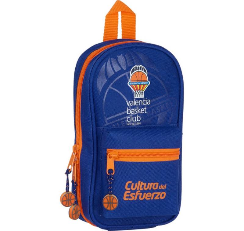 safta Papierscheren Rucksack mit Federtaschen Valencia Basket Blau Orange von safta