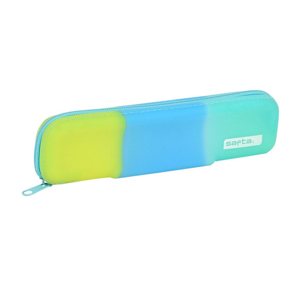 safta Papierscheren Schulmäppchen Blau grün Gelb (20 x 5.5 x 2 cm) von safta