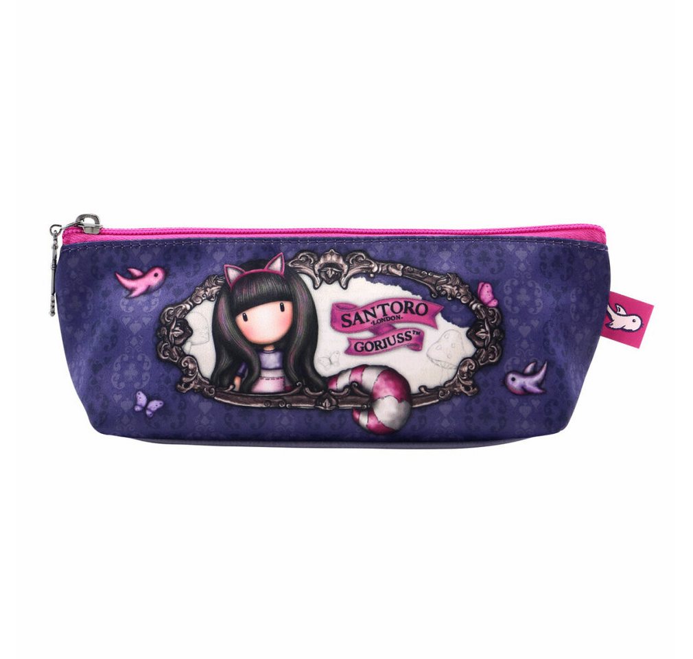 safta Papierscheren Schulmäppchen Gorjuss Cheshire cat Rosa Lila (22.3 x 8.8 x 5.7 cm) von safta