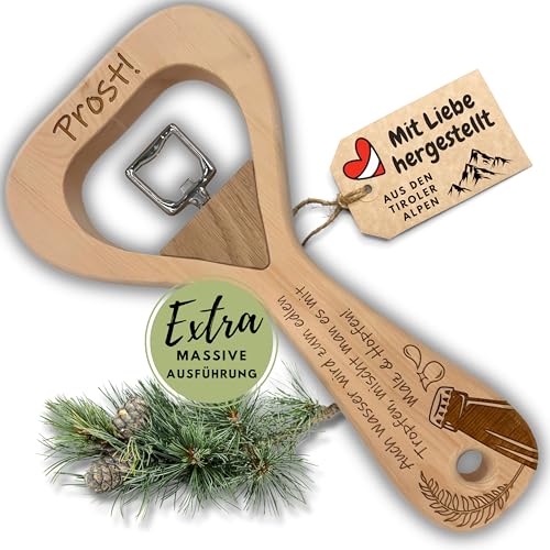 sagl.tirol® Flaschenöffner XXL aus Zirbenholz – mit Gravur „Prost!“ – 30 cm – mit Magnet – handgefertigt in Tirol – originelles Geschenk für Männer, Bierfreunde & Feiern Prost von sagl.tirol