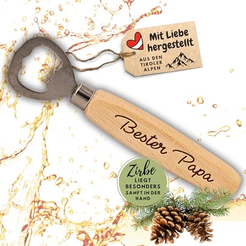 Flaschenöffner aus Zirbe Bester Papa Flaschenöffner aus Zirbe Bester Papa von sagl.tirol