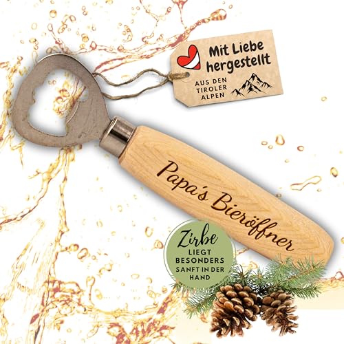 Flaschenöffner aus Zirbe Papa´s Bieröffner von sagl.tirol