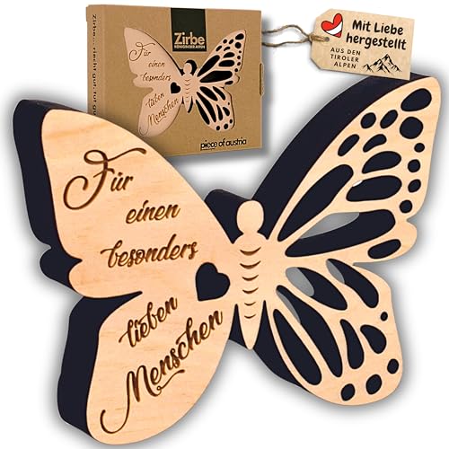 sagl.tirol® Schmetterling Geschenk aus Zirbenholz, besonderer Mensch Geschenk, toller Mensch Geschenk, Schmetterlinge Deko, Zirbenholz Geschenke, Butterflies, Zirbe Geschenk für einen lieben Menschen von sagl.tirol