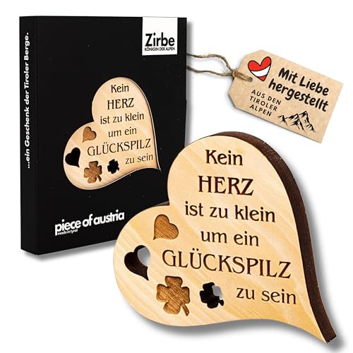 Zirbenherz Mini in hochwertiger Verpackung (Kein Herz ist zu klein ...) von sagl.tirol