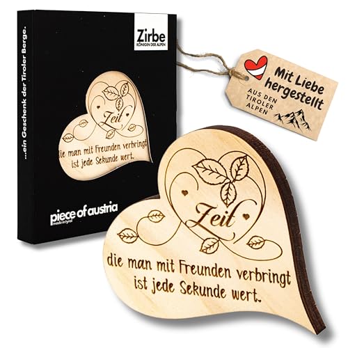 sagl.tirol Zirbenherz Mini in hochwertiger Verpackung (Zeit die Man mit Freunden ...) von sagl.tirol