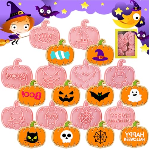 Saijer Halloween Ausstechformen, 10Pcs Kürbis Ausstecher Halloween Keksausstecher Halloween Ausstecher Ausstechform Halloween Kürbis Ausstechform Plätzchen Ausstecher Plätzchenausstecher Plätzchenform von saijer