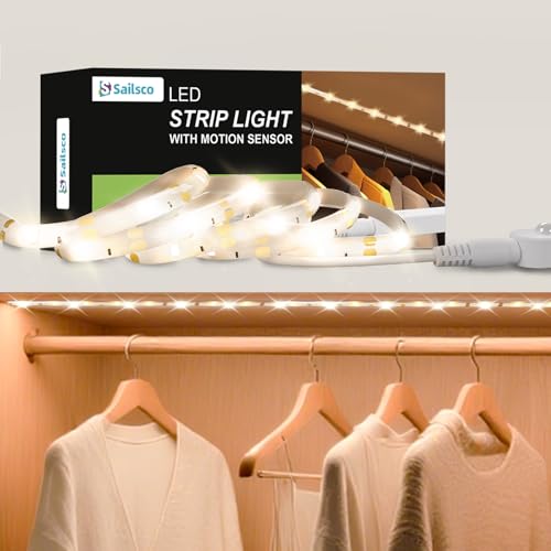 sailsco LED Strip 1M mit Bewegungsmelder Warmweiß 3000K,Sensor SMD LED Streifen für Schränke,Treppen,Betten,30LEDs,IP20 sailsco LED Strip 1M mit Bewegungsmelder Warmweiß 3000K,Sensor SMD LED Streifen für Schränke,Treppen,Betten,30LEDs,IP20 von sailsco