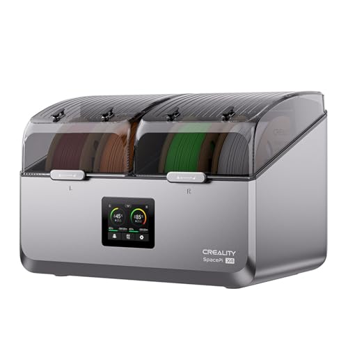 Creality SpacePi X4 Filamenttrockner mit 200 W PTC-Schnellheizer, 4-Spulen Filament-Aufbewahrungsbox, zwei unabhängige Heizkammern, kompatibel mit PLA, PETG, ABS, TPU, PC, PA, PAHT von sainsmart