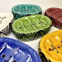 Handbemalte Seifenschale Aus Keramik 100% Handgemacht in Marokko von saladdineberlinshop