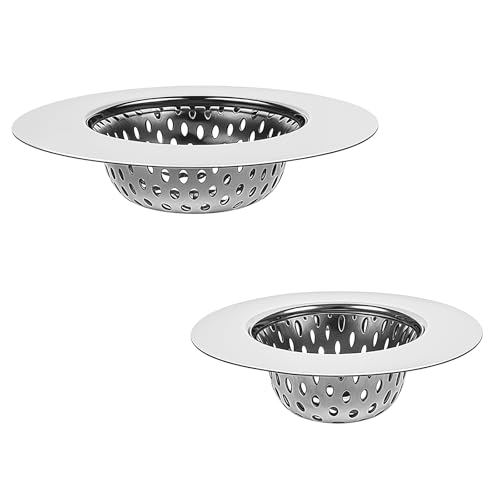 2 Stück Abflusssieb, Waschbecken Sieb Edelstahl Spülbeckensieb Badezimmer-Waschbeckensieb für Spülbecken und Haarfänger, schnell ablaufend von salbsever