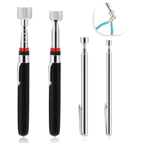 4 Stück Magnetstab Ausziehbar Teleskop Magnet Teleskopstab, Teleskop Stabmagnet Magnetisches Aufnahmewerkzeug Teleskopisch Magnetheber Telescoping Teleskop Magnetstab 1.5LB 3LB 10LB 15LB 20LB von salbsever