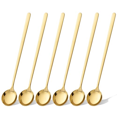 6 Stück Kaffee Löffel Goldene Runder Kopflöffel, Edelstahl Espressolöffel Löffel, Eislöffel Barlöffel, Lange Teelöffel Goldene Löffel Spülmaschinengeeignet Für Kaffee Cocktail Eistee Rühren Löffel 6 Stück Kaffee Löffel Goldene Runder Kopflöffel, Edelstahl Espressolöffel Löffel, Eislöffel Barlöffel, Lange Teelöffel Goldene Löffel Spülmaschinengeeignet Für Kaffee Cocktail Eistee Rühren Löffel von salbsever