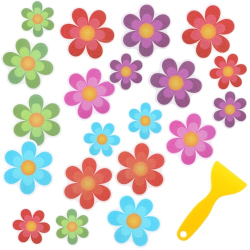 salbsever 20 Stück Blumen Bathtub Stickers, Anti Rutsch Dusche Selbstklebend,Badewanne Anti Rutsch Aufkleber Dusche Rutschschutz Sticker Pads für Badewanne Dusche Badezimmer von salbsever