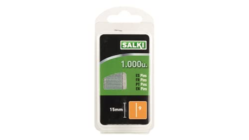 salki PIN-Nägel Nr. 9 - Blisterpackung mit 1000 Stück. Hergestellt für Handnagler mit einer Länge von 15 mm. von salki