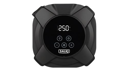 SALKI DIGI INFLATOR | Tragbarer digitaler Luftkompressor für Autoreifen, Motorräder, Roller, Fahrräder und andere aufblasbare Reifen - Inklusive mehreren Düsen - Kompaktes und langlebiges Design von salki