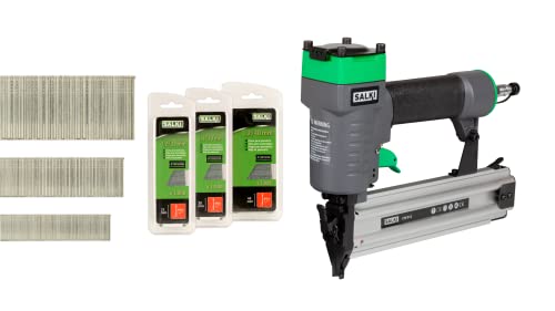 SALKI Pack Nailer CSK B12 + Brad AX 25mm, 30mm und 40mm - Druckluftnagler - Nagelmaschine für Holz und Tischlerei von salki