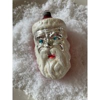 1980Er Weihnachtsmann Glas "Ornament Mit Frosted Trim Und Bart von sallys4025