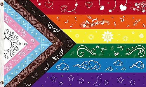 Pride Flag LGBTQ Bisexuelle Gay Regenbogen Flaggen 90 x 152 cm LGBTQIA Symbole Trans Flagge für Zimmer Wohnheim Schlafzimmer Wandteppich Dekor – Indoor und Outdoor Lustiges Partybanner | Pride Day von salmophy