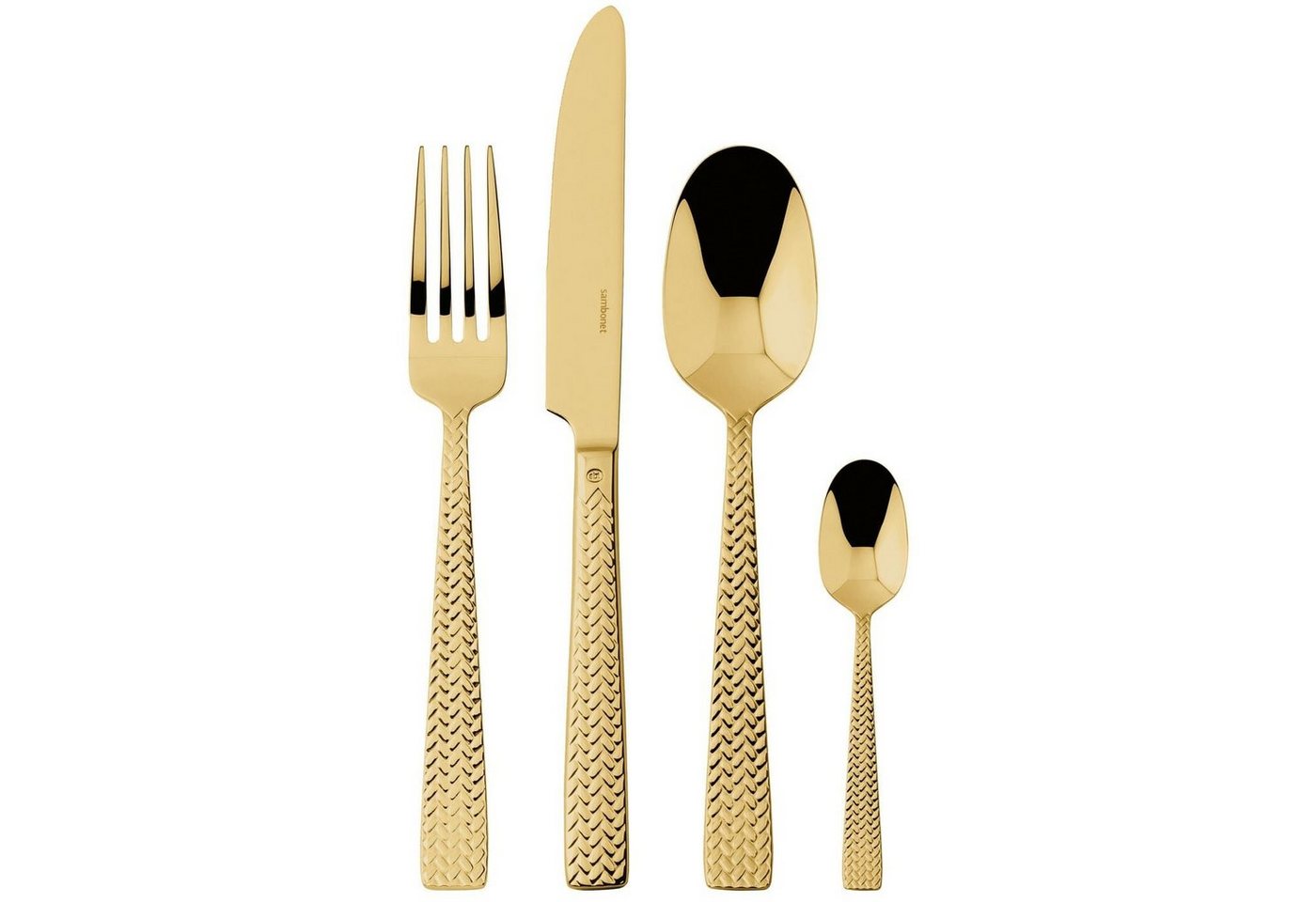 sambonet Besteck-Set Cortina Edelstahl/PVD Gold Besteck 24tlg.Vh. (24-tlg), 6 Personen, Edelstahl von sambonet