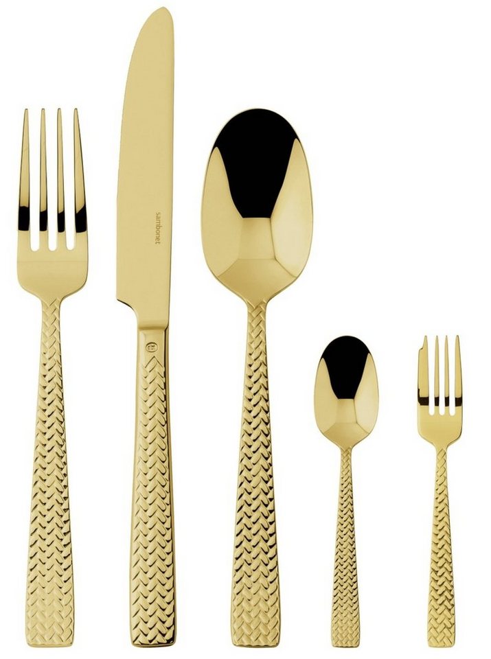 sambonet Besteck-Set Cortina Edelstahl/PVD Gold Besteck 30tlg.Vh., Edelstahl 18/10, PVD von sambonet