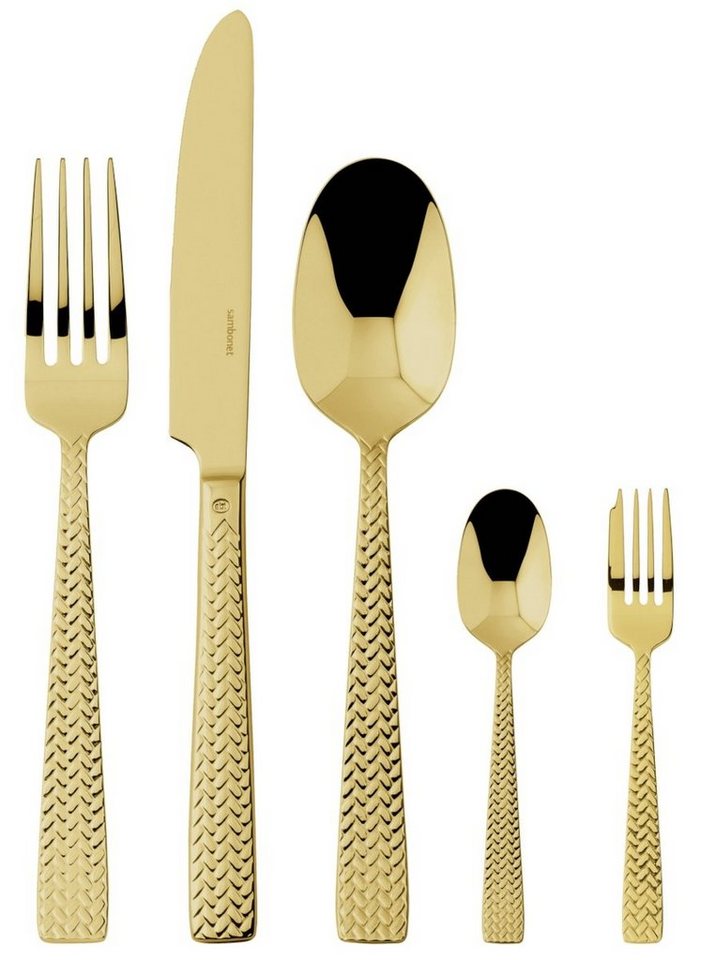 sambonet Besteck-Set Cortina Edelstahl/PVD Gold Besteck 30tlg.Vh., Edelstahl rostfrei, Besteck-Sets von sambonet