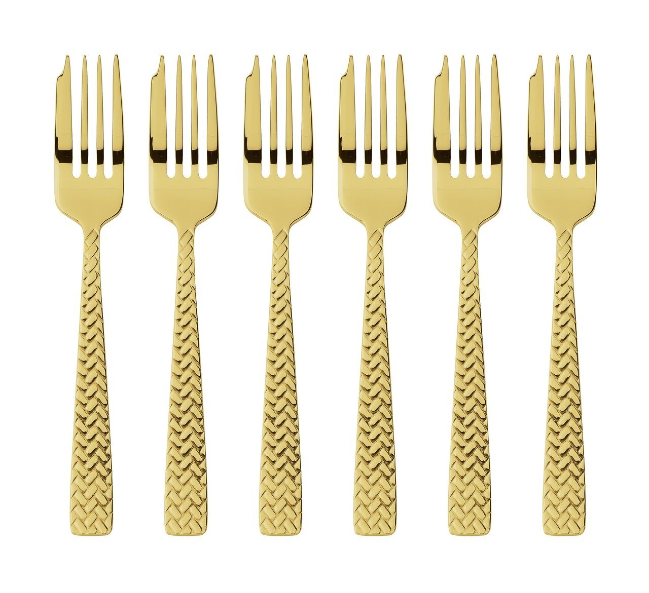 sambonet Besteck-Set Cortina Edelstahl/PVD Gold Kuchengabeln Set 6, Edelstahl rostfrei, Besteck-Sets von sambonet