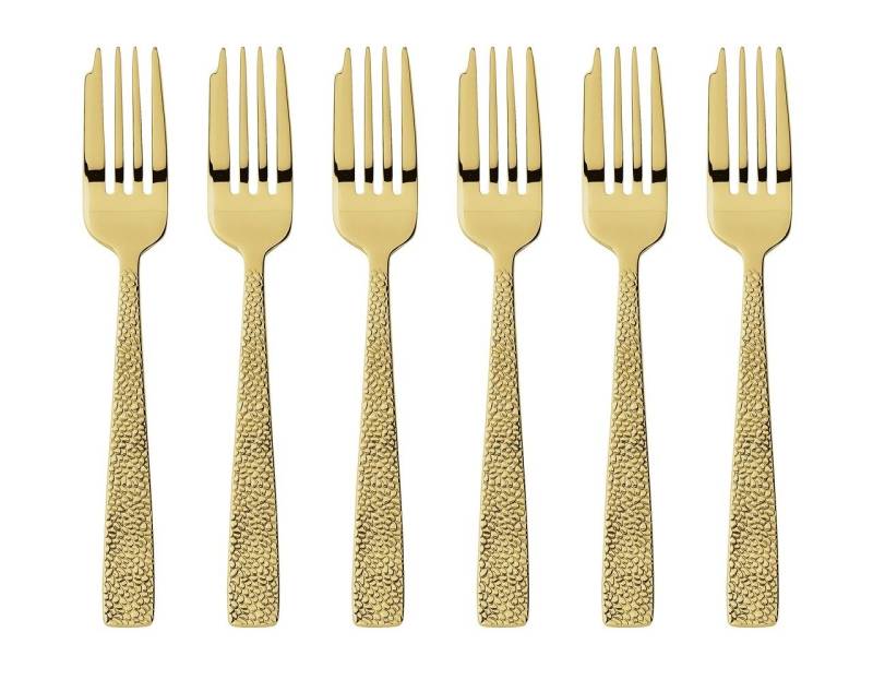 sambonet Besteck-Set Siena Edelstahl/PVD Gold Kuchengabeln Set 6, Edelstahl rostfrei, Besteck-Sets von sambonet
