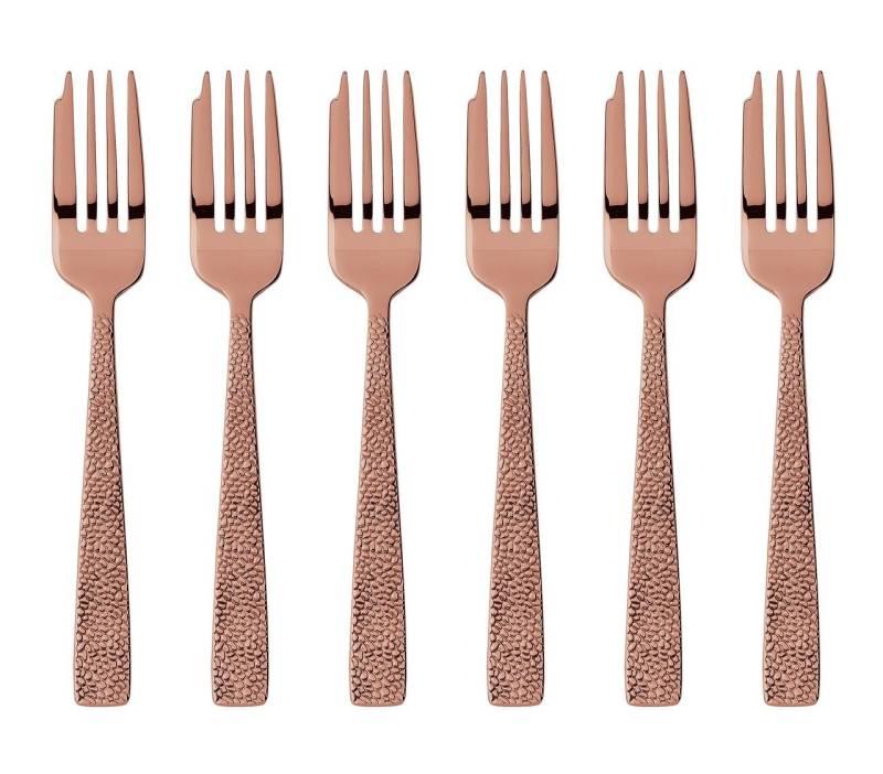 sambonet Besteck-Set Siena Edelstahl/PVD Kupfer Kuchengabeln Set 6, Edelstahl rostfrei, Besteck-Sets von sambonet