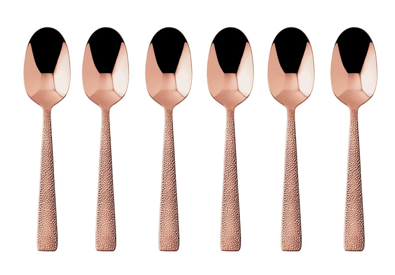 sambonet Besteck-Set Siena Edelstahl/PVD Kupfer Mokkalöffel Set 6, Edelstahl rostfrei, Besteck-Sets von sambonet