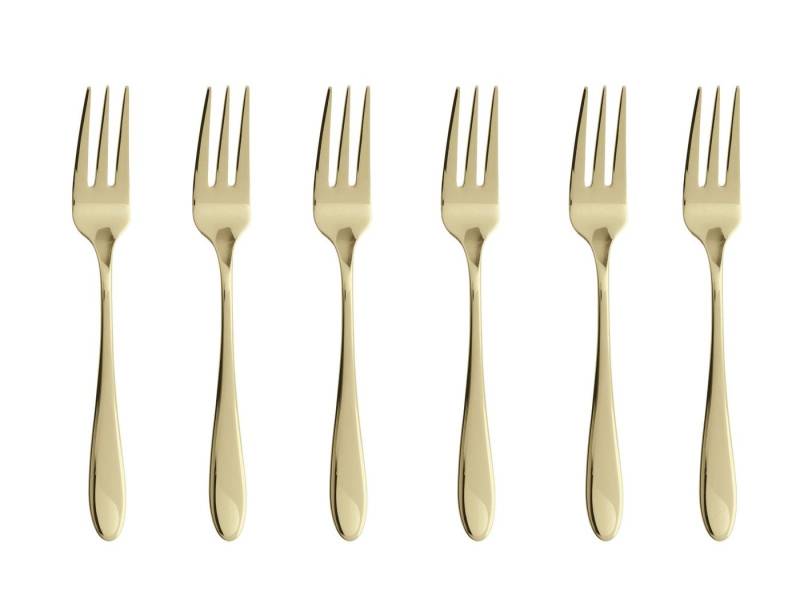sambonet Besteck-Set Velvet Edelst./PVD Champag. Kuchengabeln Set 6, Edelstahl rostfrei, Besteck-Sets von sambonet