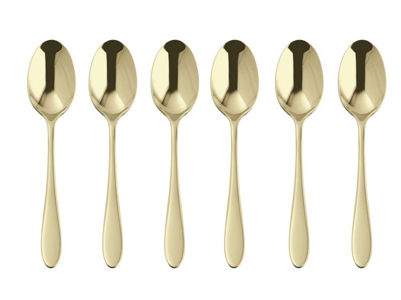 sambonet Besteck-Set Velvet Edelst./PVD Champag. Mokkalöffel Set 6, Edelstahl rostfrei, Besteck-Sets von sambonet