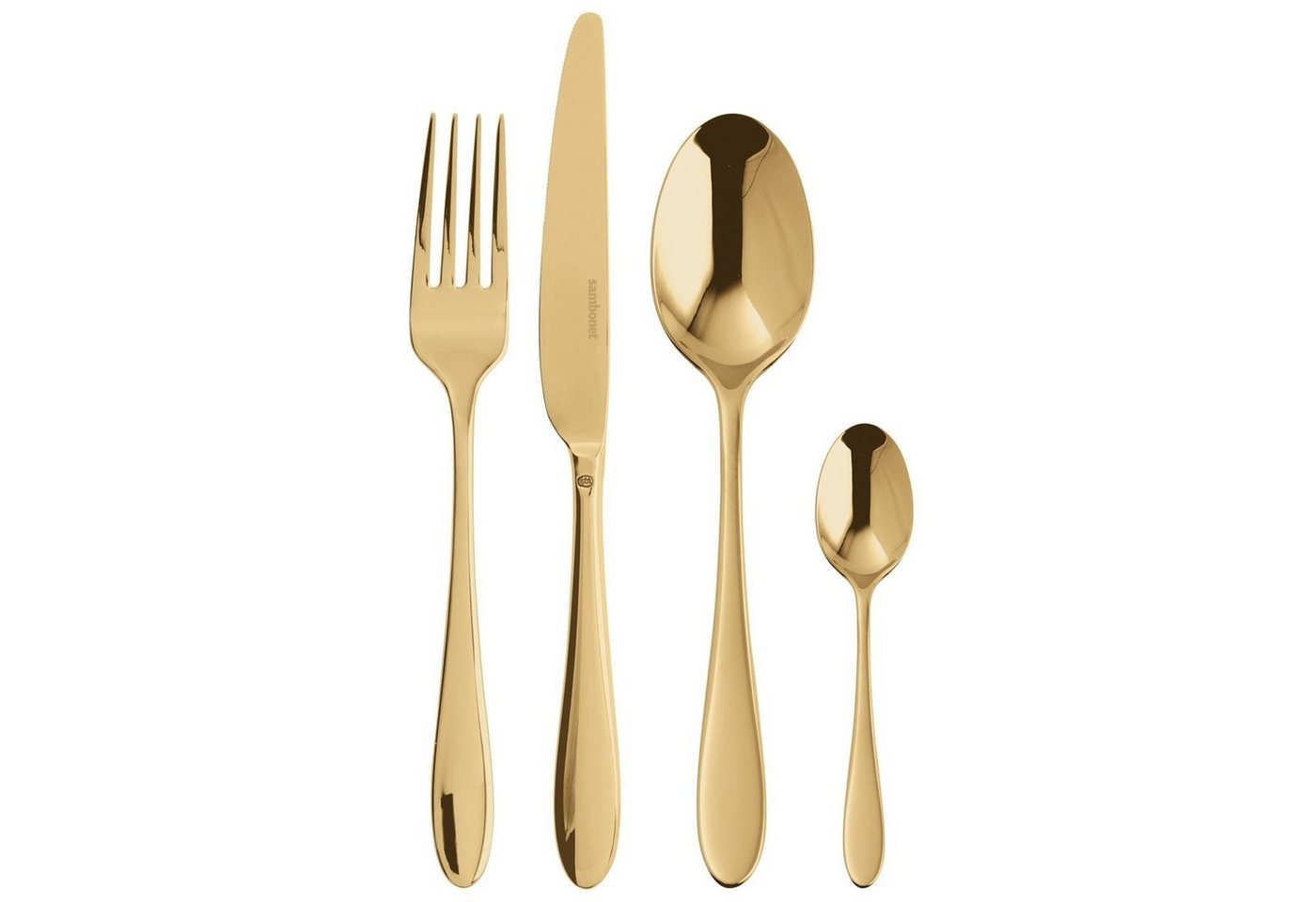 sambonet Besteck-Set Velvet Edelstahl/PVD Gold Besteck 24tlg.Vh. (24-tlg), 6 Personen, Edelstahl von sambonet